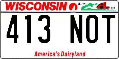 WI license plate 413NOT