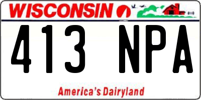 WI license plate 413NPA