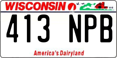 WI license plate 413NPB