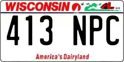 WI license plate 413NPC