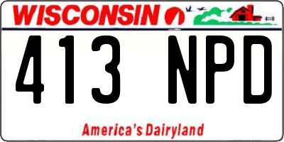 WI license plate 413NPD