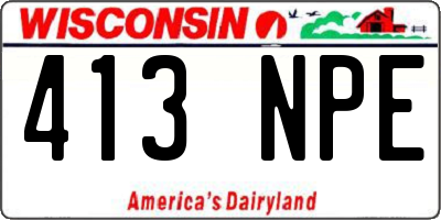 WI license plate 413NPE