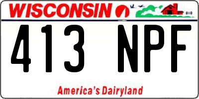 WI license plate 413NPF