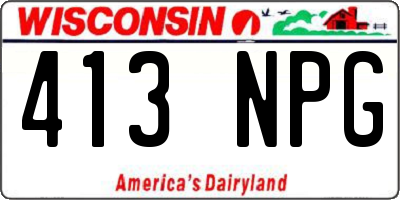 WI license plate 413NPG