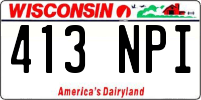 WI license plate 413NPI