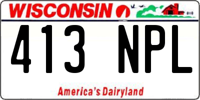 WI license plate 413NPL
