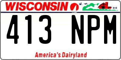 WI license plate 413NPM