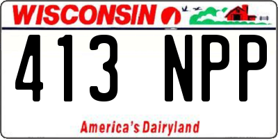 WI license plate 413NPP