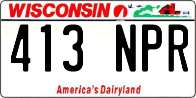 WI license plate 413NPR