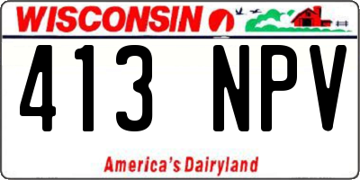 WI license plate 413NPV