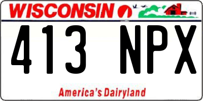 WI license plate 413NPX