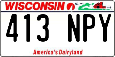 WI license plate 413NPY