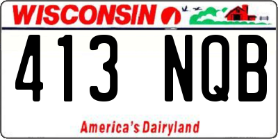 WI license plate 413NQB