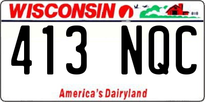 WI license plate 413NQC