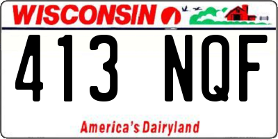 WI license plate 413NQF