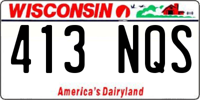 WI license plate 413NQS