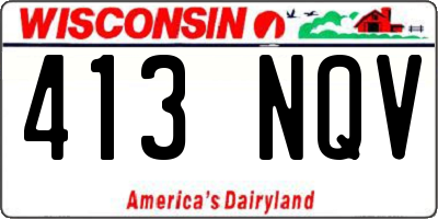 WI license plate 413NQV