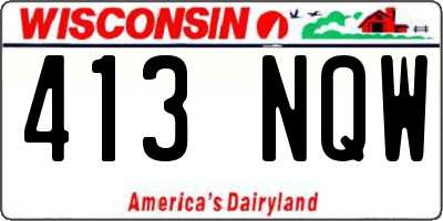 WI license plate 413NQW