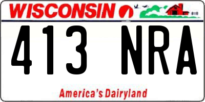 WI license plate 413NRA