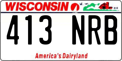 WI license plate 413NRB