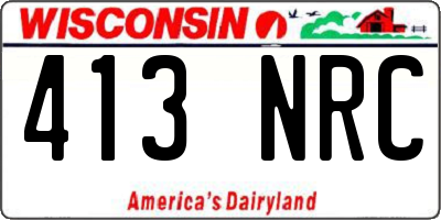 WI license plate 413NRC