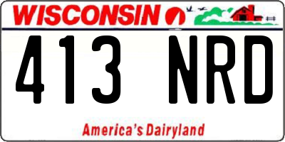 WI license plate 413NRD