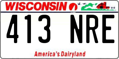 WI license plate 413NRE