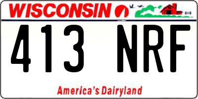 WI license plate 413NRF