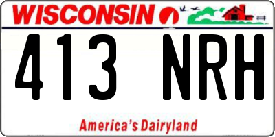 WI license plate 413NRH