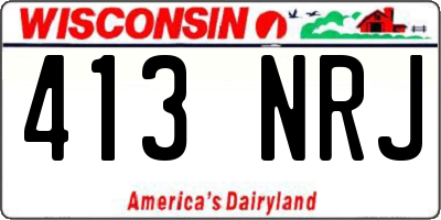 WI license plate 413NRJ
