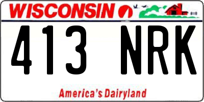 WI license plate 413NRK