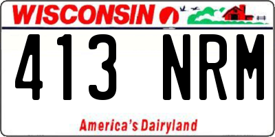 WI license plate 413NRM
