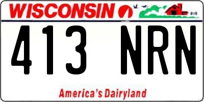 WI license plate 413NRN