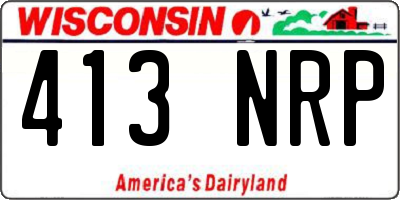 WI license plate 413NRP