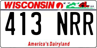 WI license plate 413NRR