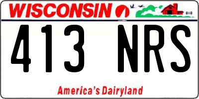 WI license plate 413NRS