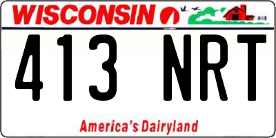 WI license plate 413NRT