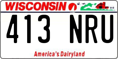 WI license plate 413NRU
