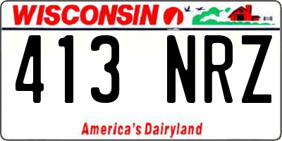 WI license plate 413NRZ