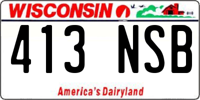 WI license plate 413NSB
