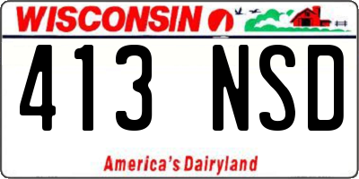 WI license plate 413NSD