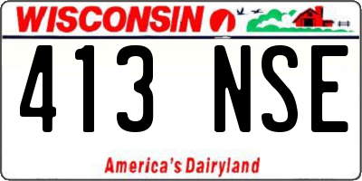 WI license plate 413NSE