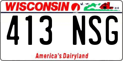 WI license plate 413NSG
