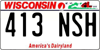 WI license plate 413NSH