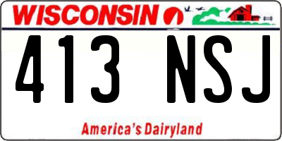 WI license plate 413NSJ