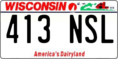 WI license plate 413NSL