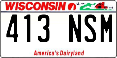 WI license plate 413NSM