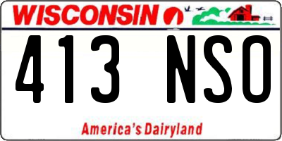 WI license plate 413NSO