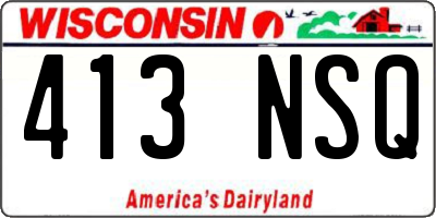 WI license plate 413NSQ