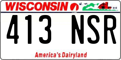 WI license plate 413NSR